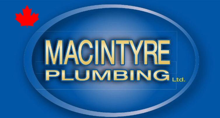 macintyre plumbing logo with maple leaf